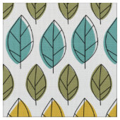 jaune aqua vert Mod tissu motif feuille (Fermer)