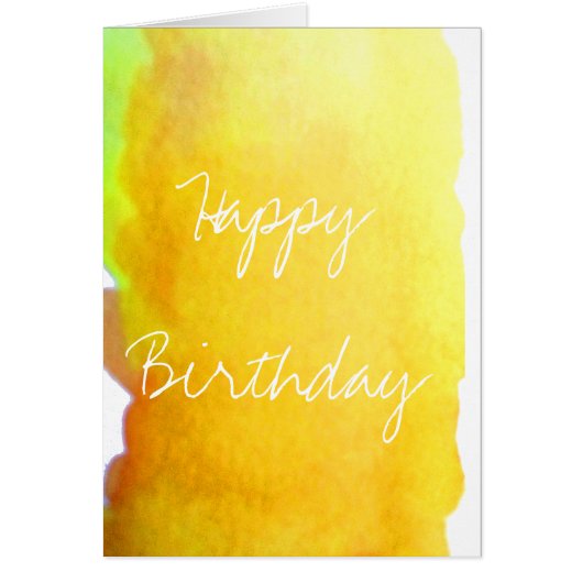 Jaune aquarelle mignonne arty créative anniversair (Devant)