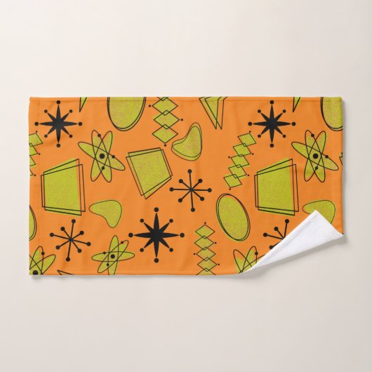 Jaune atomique MCM et noir sur orange (Serviette à main)