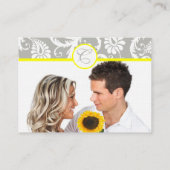 Jaune avec cartes d'information Mariage damassé gr (Dos)
