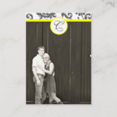 Jaune avec cartes d'information Mariage damassé gr (Dos)