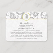 Jaune avec cartes d'information Mariage damassé gr (Devant)