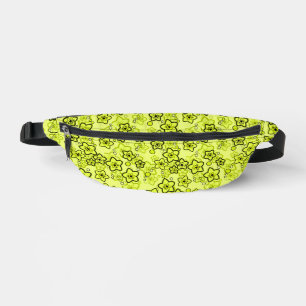 Jaune avec motif floral néon brillant noir