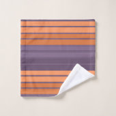 Jaune avec motif rayé lilas (Gant de toilette)