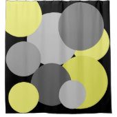 Jaune avec Pois gris rideau de douche (Devant)