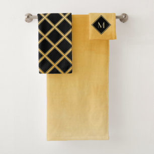 Jaune balayé élégant avec le monogramme simple