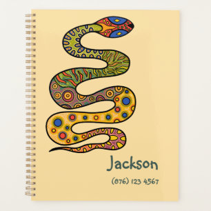 Jaune Beurre avec Serpent à Motif Multicolore