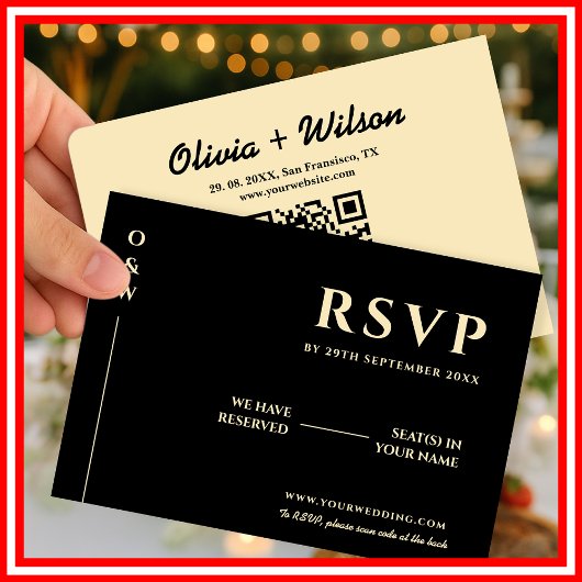 Jaune Beurre Mariage QR Code RSVP