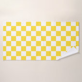 Jaune blanc À damiers Motif de tableau de bord (Serviette de bain)
