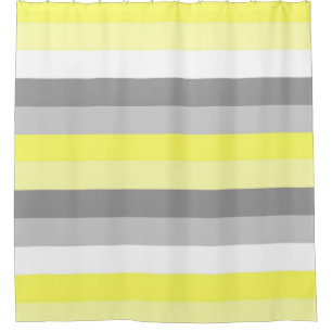 Jaune, blanc et gris barre le rideau en douche