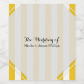 Jaune & Blanc Grandes Étiquettes Vins Grillés Mode (Étiquettes simples)