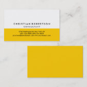 Jaune Blanc Plaine Moderne Consultant Carte de vis (Devant / Derrière)