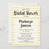 Jaune blanc rayures nuptiale Invitation à la douch