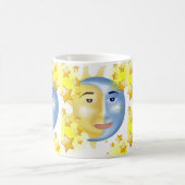Jaune Bleu Lune Étoiles Jaunes Mug (Centre)