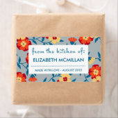 Jaune, Bleu & Orange Moderne Étiquettes de canne F (En situation)