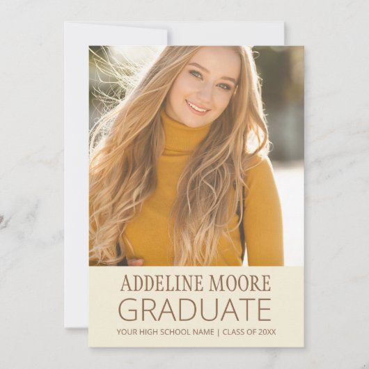 Jaune Brown 2 photos Faire-part (Devant)