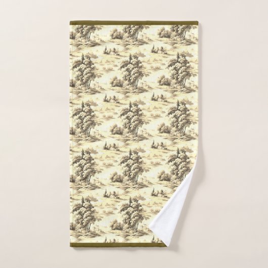 Jaune Brown Anglais Toile Serviette Ensemble (Serviette à main)