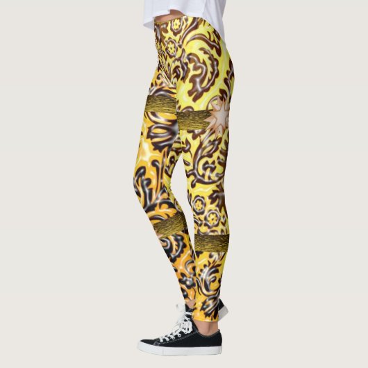 jaune brun long leggings adolescent (Gauche)