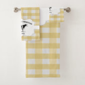 Jaune Buffalo Plaid Agritouriste Serviette de bain (En situation)