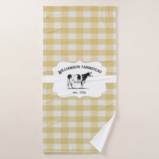 Jaune Buffalo Plaid Agritouriste Serviette de bain (Serviette de bain)