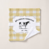 Jaune Buffalo Plaid Agritouriste Serviette de bain (Gant de toilette)