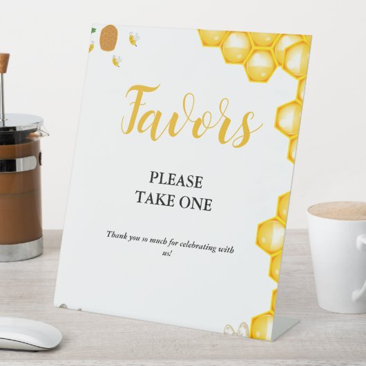 Jaune Bumble Bee baby shower Favoriser signe (In SItu)