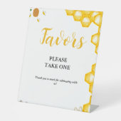 Jaune Bumble Bee baby shower Favoriser signe (Recto)