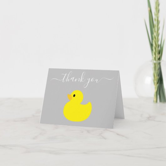Jaune Canard en Caoutchouc Merci Carte Note (Devant)