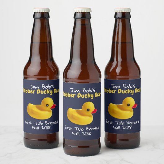 Jaune Caoutchouc Ducky Funky Custom Beer Étiquette (Bouteilles)
