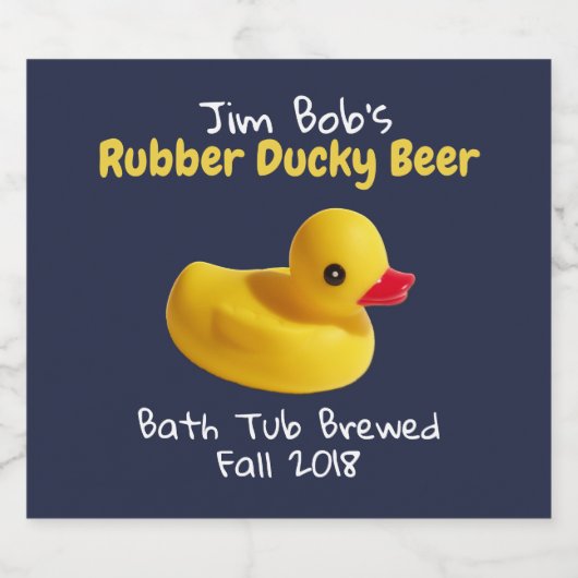 Jaune Caoutchouc Ducky Funky Custom Beer Étiquette (Étiquettes simples)