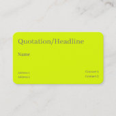 jaune chartreuse - Code QR - Carte de visite (Devant)