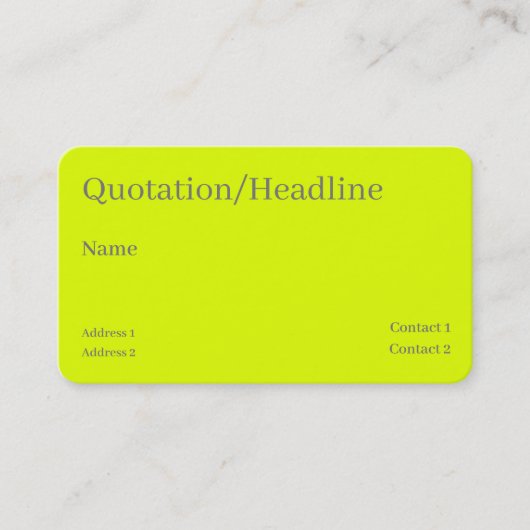 jaune chartreuse - Code QR - Carte de visite (Devant)