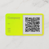 jaune chartreuse - Code QR - Carte de visite (Dos)