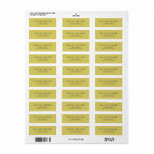 Jaune Chaud Douce - Étiquette d'Adresse Classique (Feuille entière)