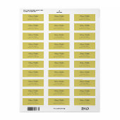 Jaune Chaud Douceur - Étiquette d'Adresse Moderne (Feuille entière)