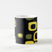 Jaune, Chaux, Mug d'art Abstrait noir rétro (Centre)
