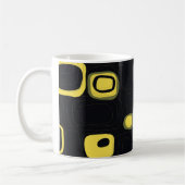 Jaune, Chaux, Mug d'art Abstrait noir rétro (Gauche)