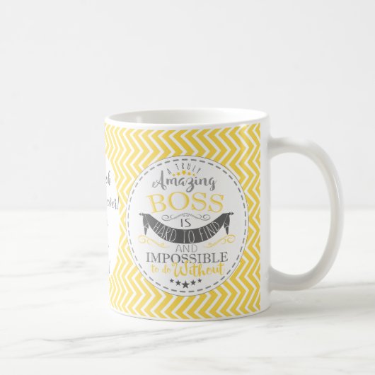 Jaune Chevron Extraordinaire Boss Mug (Droite)