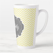 Jaune Chevron Personnalisé Latte Mug (Droite)