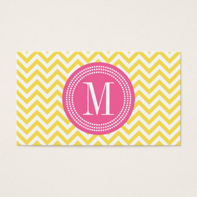 Jaune Chevron Zigzag Personnalisé Monogramme (Devant)