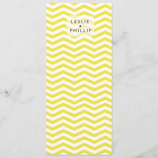 Jaune chic du menu | de dîner de Chevron (Dos)
