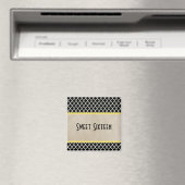 Jaune Chic Quatrefoil Sweet 16 Magnet (In Situ (Lave-vaisselle))