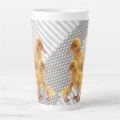 Jaune Chicks Daisy Stripe Latte Mug (Devant)