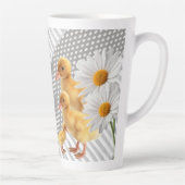 Jaune Chicks Daisy Stripe Latte Mug (Droite)