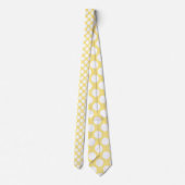 Jaune clair avec Cravate rétro Pois blanche (Dos)