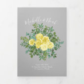 Jaune clair et gris et Rose Programmes de mariage  (Page de couverture)