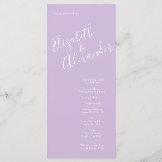 Jaune clair & Lilac Violet Rose Programmes de mari (Devant)