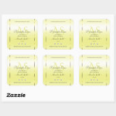 Jaune clair moderne Étiquette Bijoux Monogramme (Feuille)