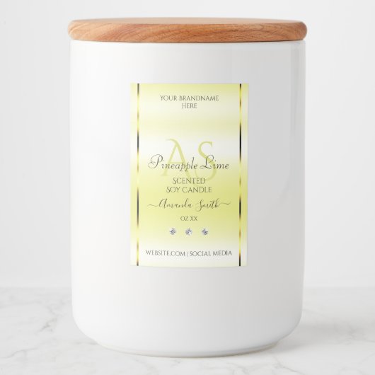 Jaune clair moderne Étiquette Bijoux Monogramme (Devant)