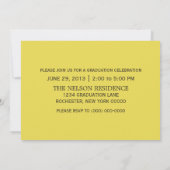 Jaune Classy Keys Graduation Invitation (Dos)